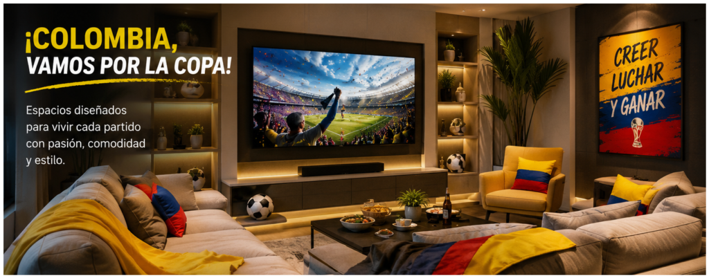 Cada cuatro años, el Mundial de Fútbol transforma hogares, oficinas y espacios sociales en escenarios donde la emoción, la pasión y la unión se convierten en protagonistas. Más que ver un partido, se trata de crear experiencias inolvidables junto a quienes más queremos. En ARQUEDECO creemos que los mejores momentos merecen vivirse en ambientes diseñados para disfrutar al máximo. Porque cuando el diseño, la comodidad y la funcionalidad se unen, cada gol se celebra con mayor intensidad.